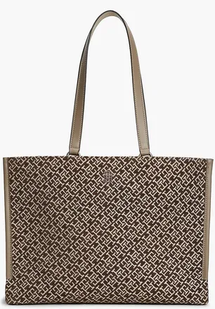 Tommy Hilfiger Womens Jacquard Monogram Tote Bag - Tundra Moss