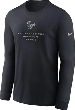 Nike Houston Texans Team Issue Nike Mens Dri-FIT NFL Long-Sleeve T-Shirt in Blue | 02EW4FA9H-ZSZ