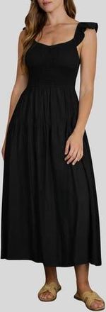 Blu Pepper Sweetheart Smocked Maxi Dress in Black at Nordstrom Rack, Size Medium