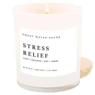 Sweet Water Decor 11oz White Jar Candle - Spa Scents in Stress Relief at Nordstrom