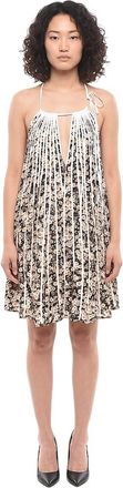 Stella McCartney BlackWhite Floral Halter Neck Mini Dress