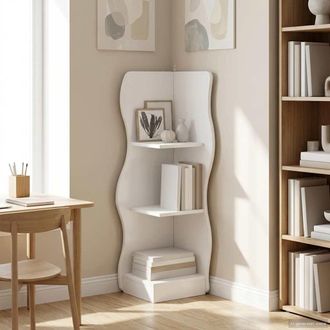 vidaXL Vidaxl Mensola Angolare Bianco 34 X 33 X 102 Cm Legno