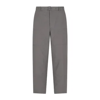 Thom Browne Straight Trousers, male, Gray, Size: L Carpenter Pants with Detachable Belt
