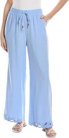 Ellen Tracy Pull On Wide Leg Linen-Blend Pant
