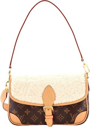 Louis Vuitton Beige Monogram Canvas & Shearling Diane Nm (Authentic Pre-Loved)