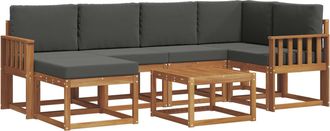 vidaXL Conjunto De Sof&aacute;s De Exterior 7 Uds. Natural Y Antracita Vidaxl