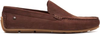 Base London Moss Mens Moccasins Brown Leather - Size UK 11
