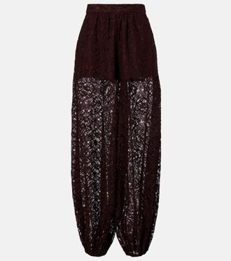 Adriana Degreas Cotton-blend lace balloon pants