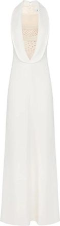 Elisabetta Franchi Red Carpet Jurk - Dames - Avondkleed - Wit - M - Polyester - Kleedjes