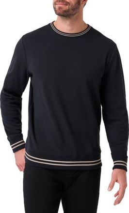 Travis Mathew Social Club Contrast Stripe Sweatshirt in Black at Nordstrom, Size Xx-Large