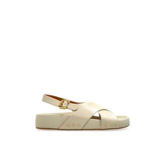 Chloé Schoenen, Dames, Beige, 41 EU, Leer, Sandalen Mae