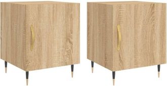 vidaXL Vidaxl - Bedside Cabinets 2 pcs Sonoma Oak 40x40x50 cm Engineered Wood