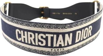 Dior Pre-owned Belts, female, Black, Size: ONE SIZE Pre-owned Logo Embroidery Leather Belt