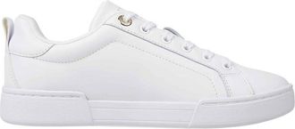Tommy Hilfiger Womens Chique Leather Court Trainers, White (White), 3.5