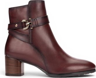 Pikolinos Pikolinos Womens Red Leather Ankle Heeled Boots - Calafat