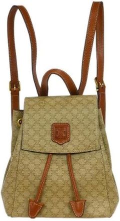 Celine Pre-owned Backpacks, female, Beige, Size: ONE SIZE Pre-owned Vintage Leather Backpack