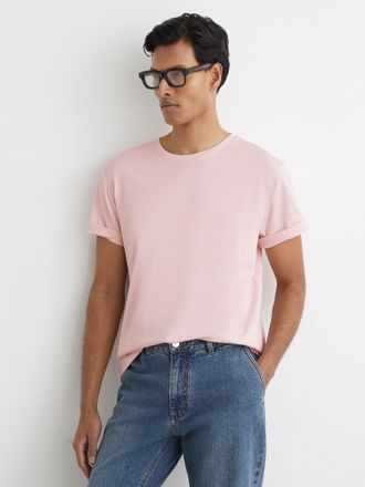 Reiss Pink Cotton Crew-neck T-shirt, Xxl