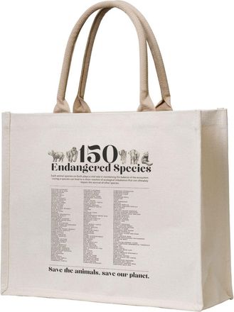 Generic Endangered Species Canvas Tote Bag For Sewers & Knitters, Sewing Theme Reusable Grocery Bag, Funny Crafting Gift For Women, Large Capacity Canvas Shou