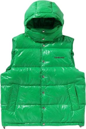 A Bathing Ape Line Camo Debossed Nylon Down Vest Green 1K80-144-306-GRN