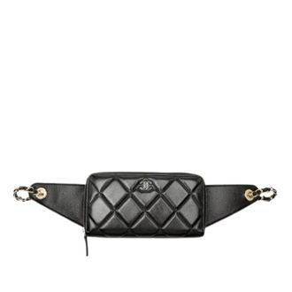 Chanel Pre-owned Waist Chain Wallet - Dames - Pre-owned - Zwart - Maat: ONE Size Leer