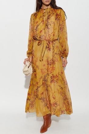 Forte_Forte Forte_forte Dress With A Botanical Motif, Womens, Yellow