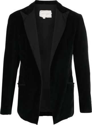 Greg Lauren Ollie velvet blazer - men - Wool/Rayon - 1 - Black