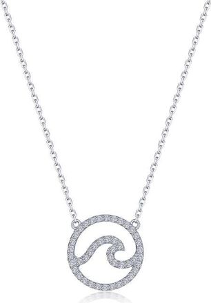 Lafonn Ocean Wave Simulated Diamond Pendant Necklace in Silver at Nordstrom, Size 18