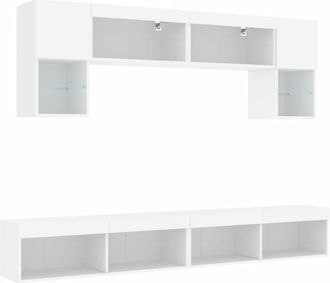 vidaXL Vidaxl - 6 Piece tv Wall Units with led White Engineered Wood