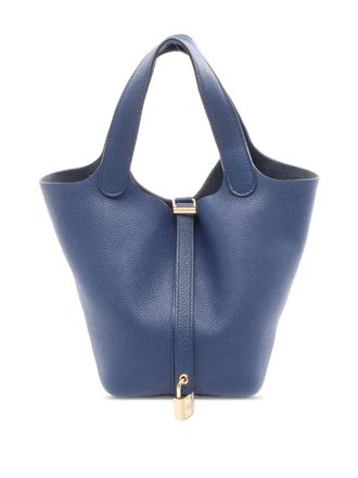Herm&egrave;s 2019 Clemence Picotin Lock 18 handbag - Blu