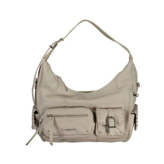 Desigual Shoulder Bags, female, Beige, Size: ONE SIZE White Handbag with Adjustable Shoulder Strap