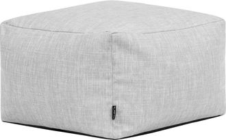Icon Brand Pouf reposapi&eacute;s cuadrado de interior y exterior en tejido gris
