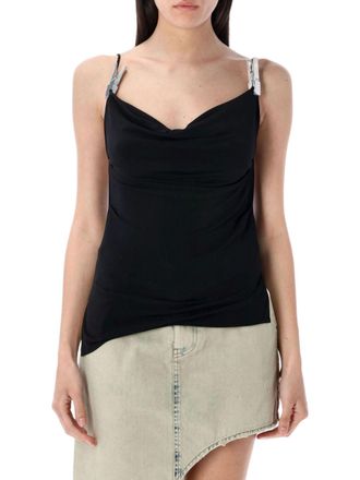 Coperni Cowl Neckline Black Tank Top