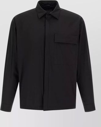 Herno overshirt featuring collar buttons and pocket