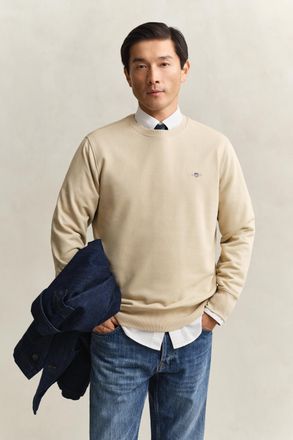 GANT Men Shield Crew Neck Sweatshirt (XXXL) OAT BEIGE