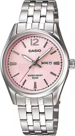 Casio Womens Stainless Steel Analog Watch Pink Dial - LTP-1335D-5AVDF