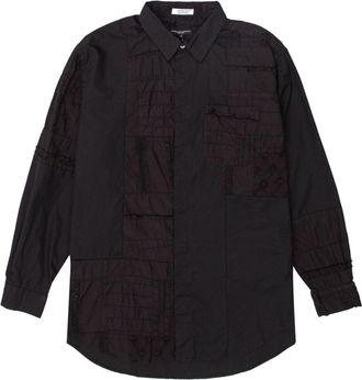 Engineered Garments patchwork short-collar shirt - men - Cotton - M - Black