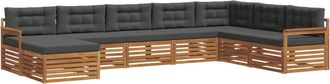 vidaXL Conjunto De Sof&aacute;s De Exterior 8 Uds. Natural Y Antracita Vidaxl