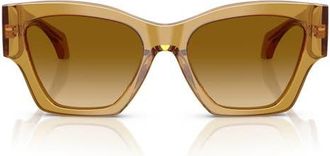 Versace 53mm Cat Eye Sunglasses in Transparent Honey/Yellow at Nordstrom
