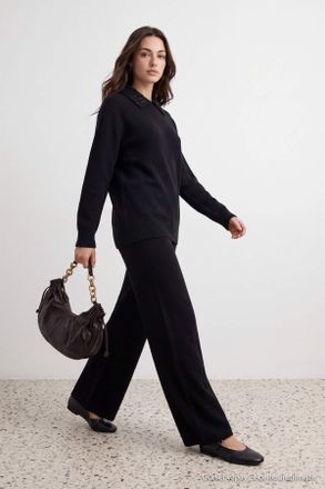 Trendyol Modest Dames Zwart Effen Lang, Oversized Modest Tweedelig Set