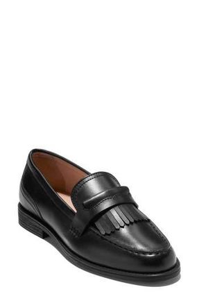 Cole Haan Stassi Kiltie Fringe Loafer in Black Leather at Nordstrom Rack, Size 8.5