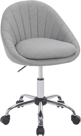 Woltu Woltu - Silla De Oficina Ergon&oacute;mica De Lino Acolchada Giratoria Regulable En Altura, Gris