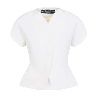 Jacquemus Dames, Jassen, Wit, Maat: XS Leer