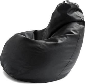 Talamo Italia Puf de ecopiel negro 70x70h110 cm