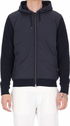 Herno Blue Bi-Material Technical Bomber Jacket