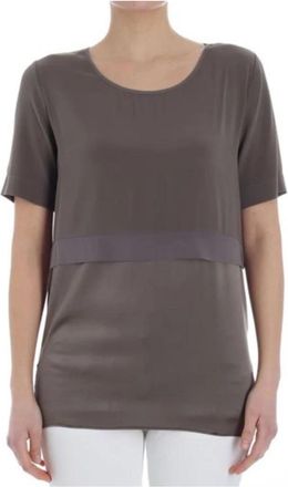 KANGRA Korte Mouw Blouse - Dames - T-shirts - Bruin - L - Tops