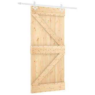 vidaXL Puerta Corredera Natural Y Blanco 100 X 210 Cm Vidaxl