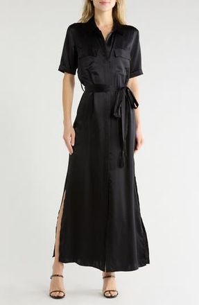 L'agence Klement Silk Shirtdress in Black at Nordstrom Rack, Size X-Small