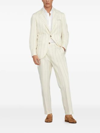 Brunello Cucinelli pinstripe suit - White