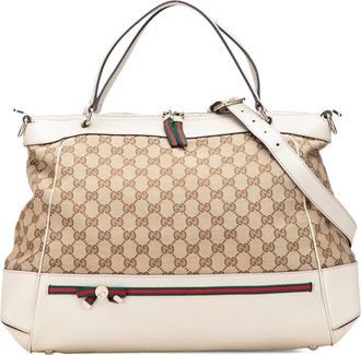 Gucci Pre-owned Womens Sukey Tote Bag Gg Monogram - Tan Textile - One Size