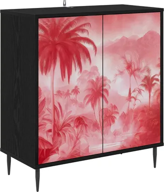 vidaXL Aparador Aachen Roble Negro 69 X 33 X 76 Cm Vidaxl